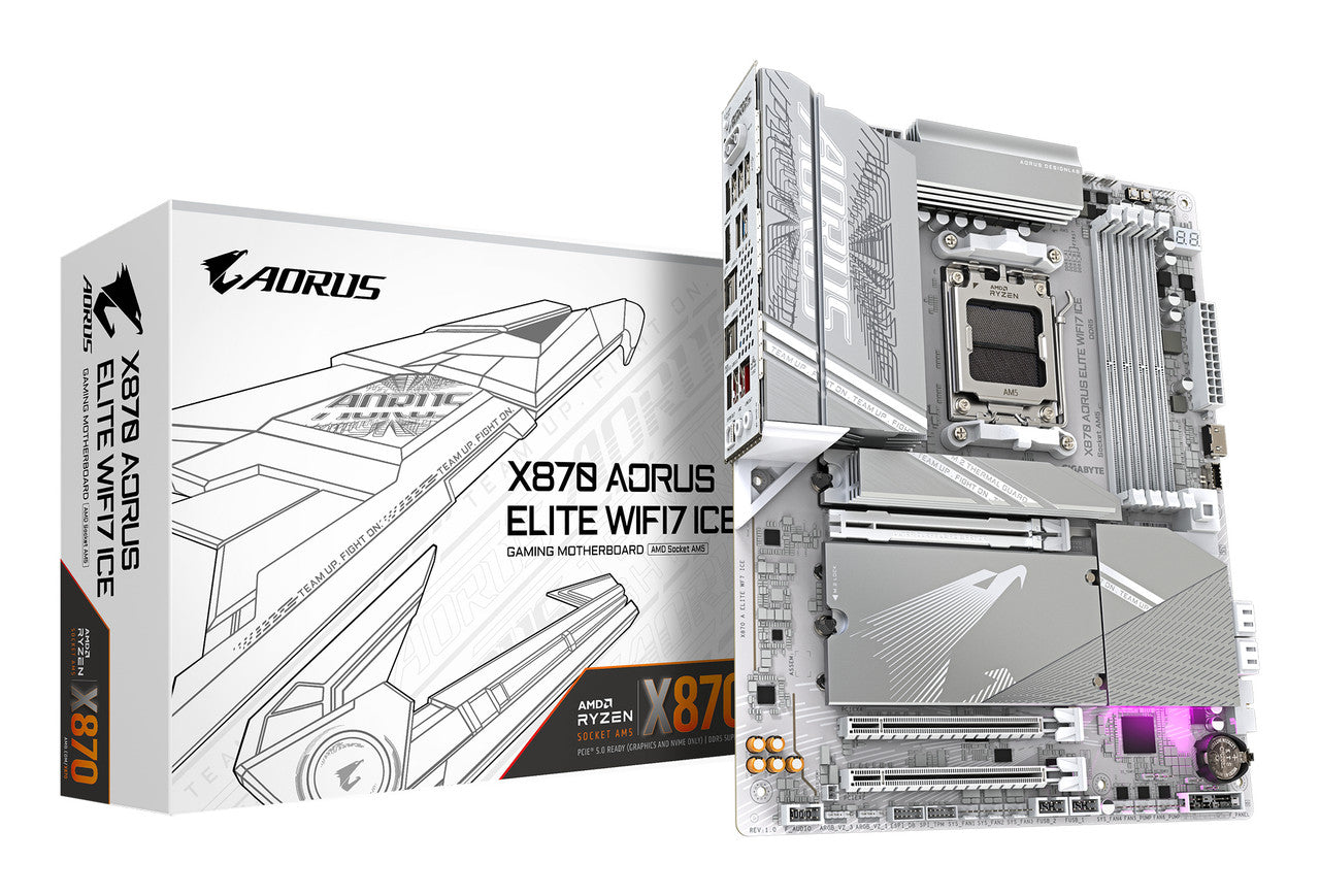 Gigabyte X870 Aorus Elite Wifi 7 ICE DDR5 Motherboard