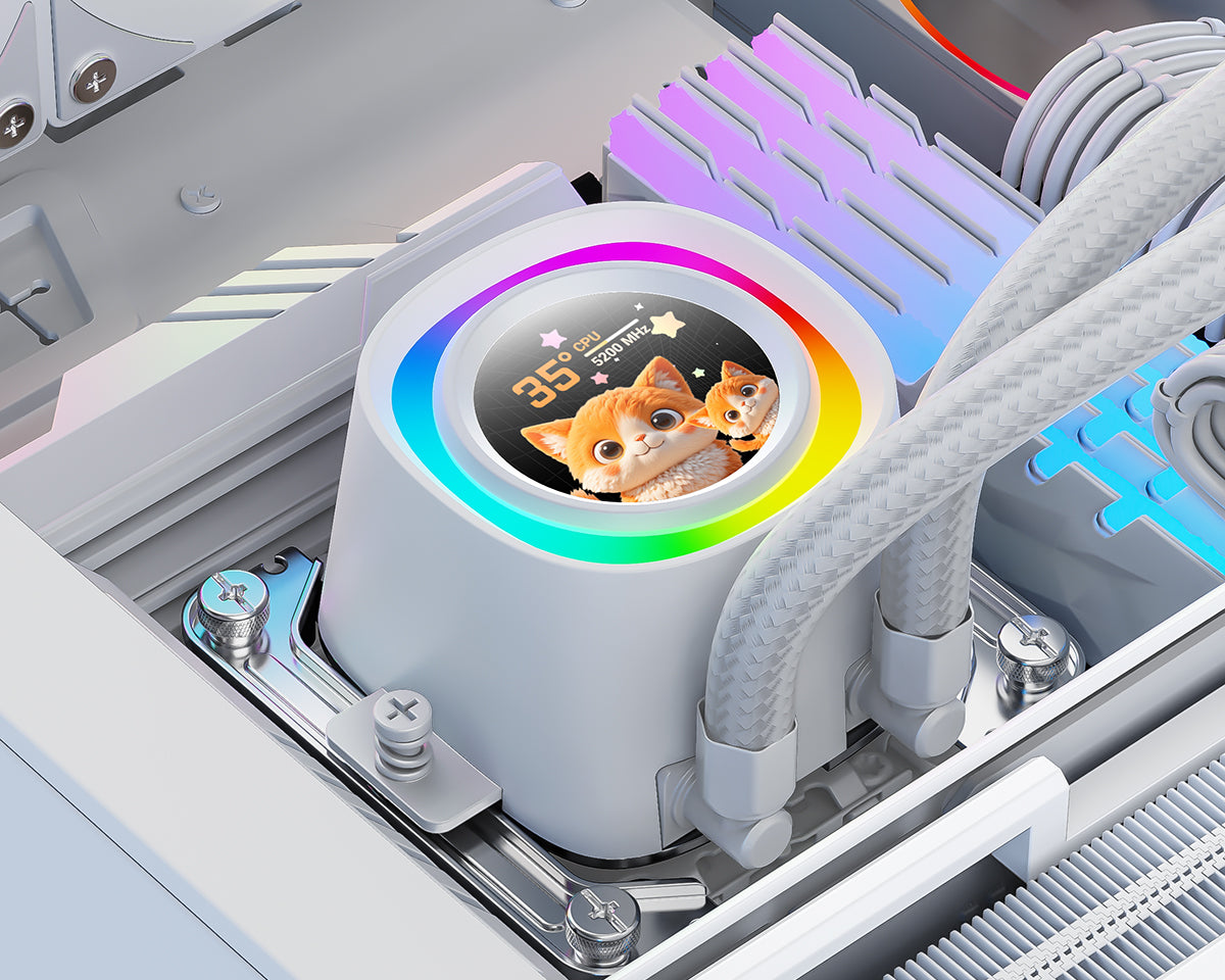 ID-COOLING FX360 LCD Gen 7 Pro Pump ARGB White AIO Liquid Cpu Cooler