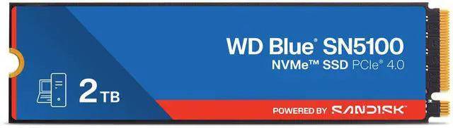 Wd Blue SN5100 2TB 7100MBps M.2 2280 Pcie Gen 4 Nvme Ssd