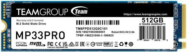 SSD Teamgroup PRO MP33 SSD NVME 512GB