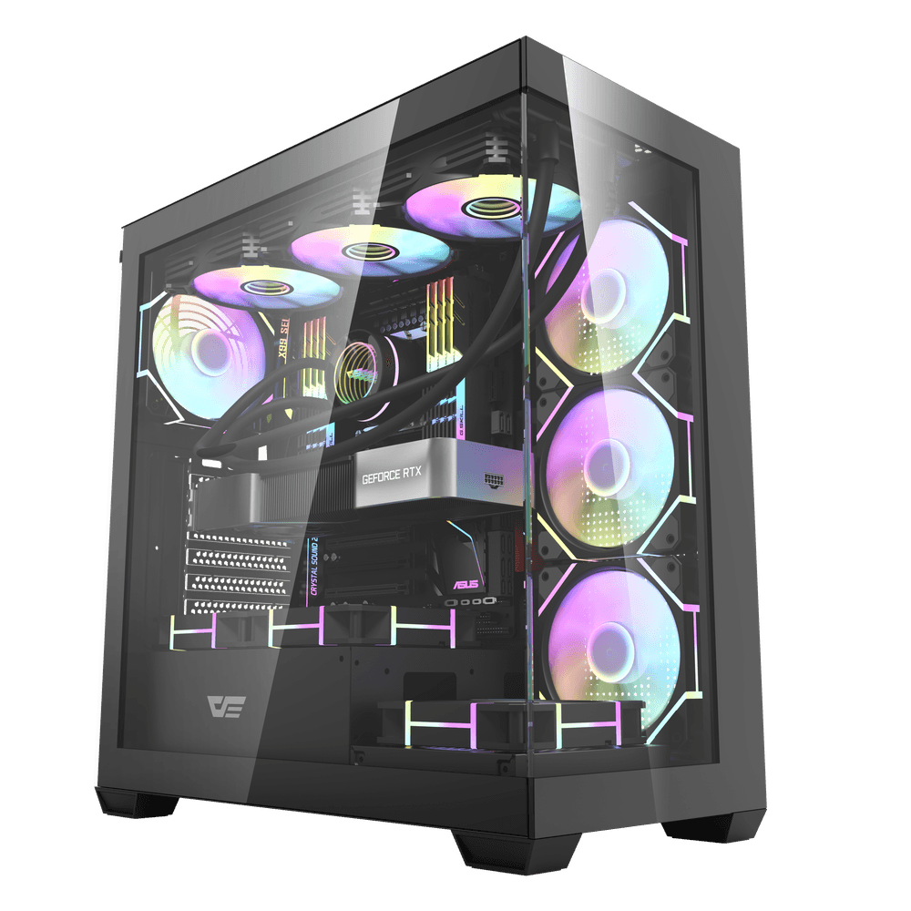 Case Darkflash DS900 Black 4 Fan Black + PSU GP750 750W 80 Plus Bronze