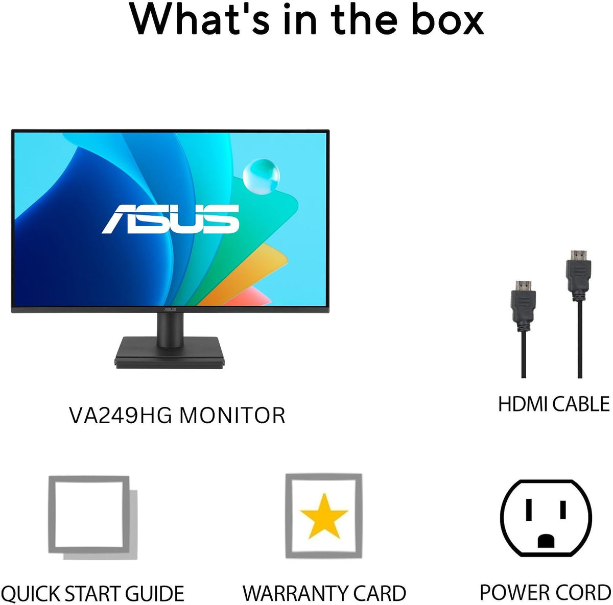ASUS VA249HG – 23.8-Inch IPS Full HD 1920x1080, 120Hz, 1ms MPRT, HDMI & VGA, Low Blue Light, Flicker-Free, VESA mountable