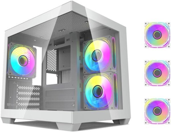 DarkFlash D275M WITH 3 ARGB FANS CASE White