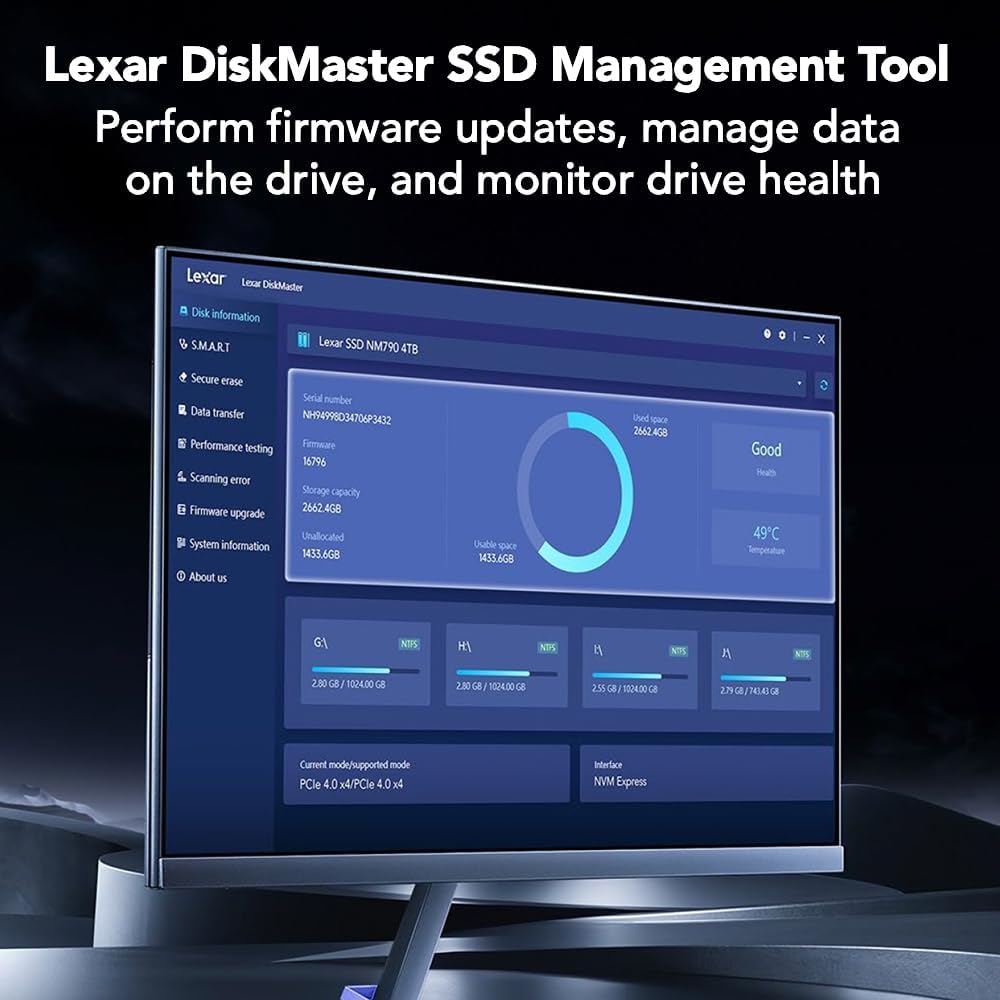 Lexar NQ780 512GB SSD M.2 NVMe 2280 PCIe Gen 4x4