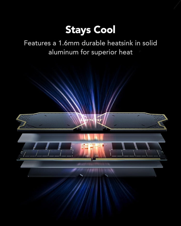 رام Lexar Thor RGB DDR5 يوضح إضاءة RGB