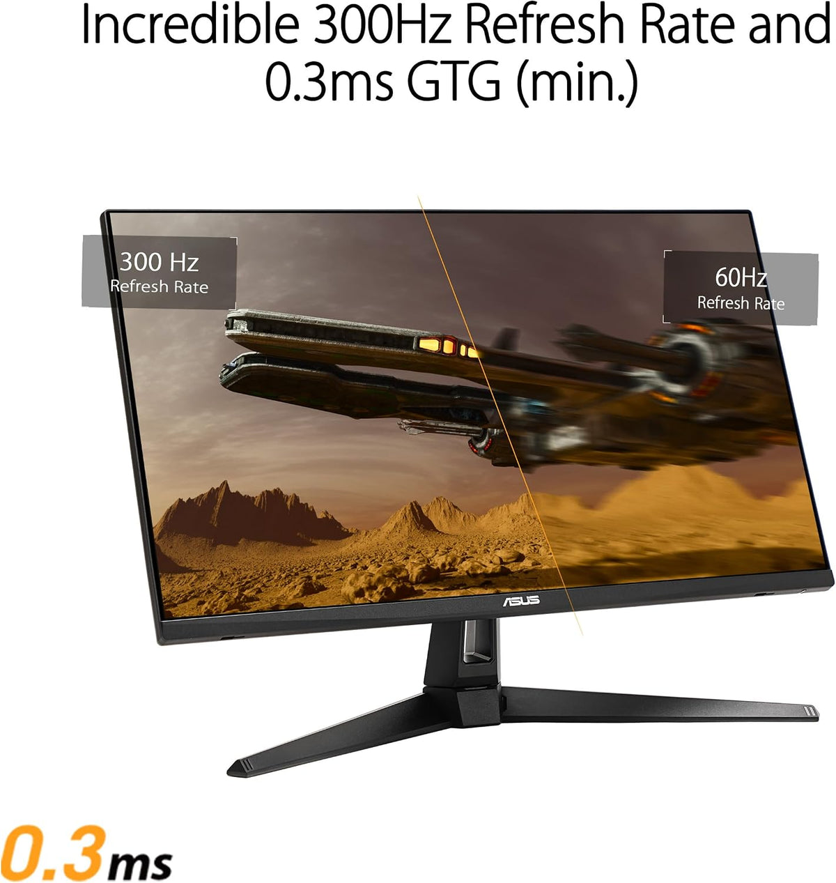 ASUS TUF Gaming VG27AQM5A 27 Inch 2K QHD 2560×1440 300Hz 0.3ms GTG Fast IPS G-Sync Compatible FreeSync Premium Black Gaming Monitor
