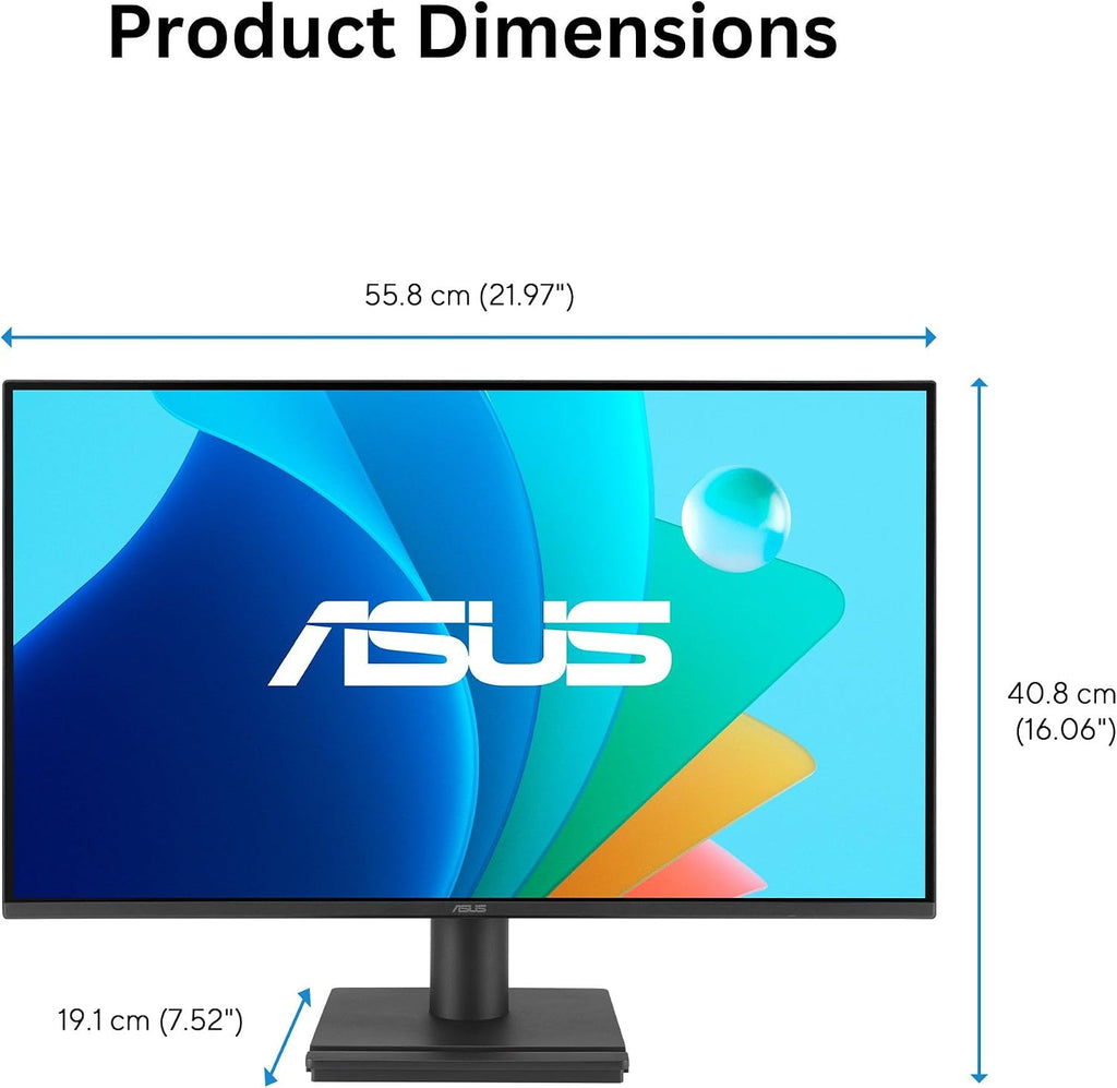 ASUS VA249HG – 23.8-Inch IPS Full HD 1920x1080, 120Hz, 1ms MPRT, HDMI & VGA, Low Blue Light, Flicker-Free, VESA mountable