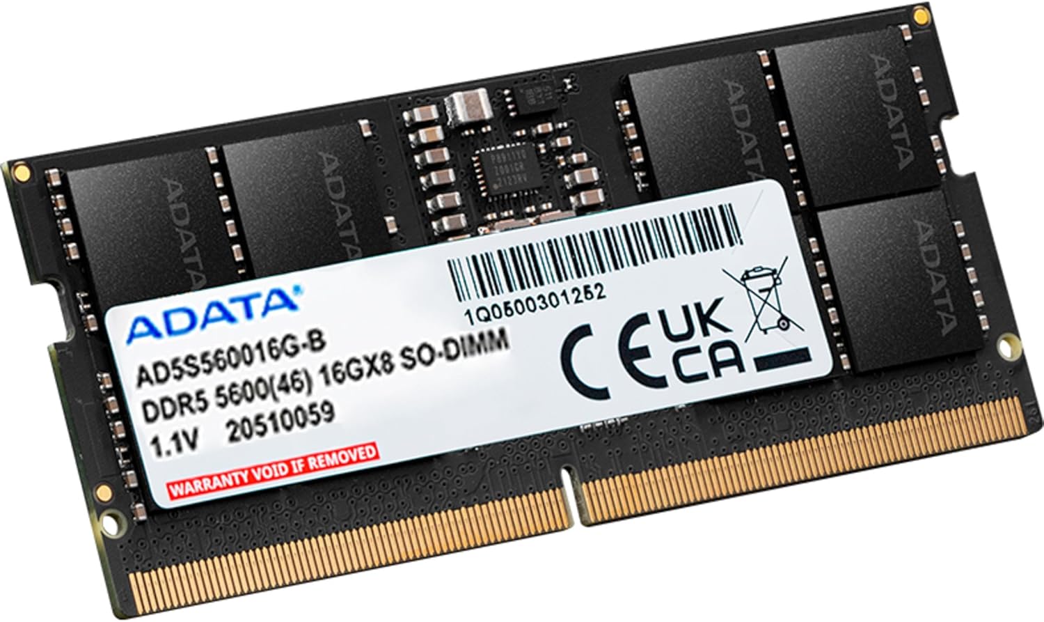 رام ADATA 16GB DDR5 من زاوية جانبية
