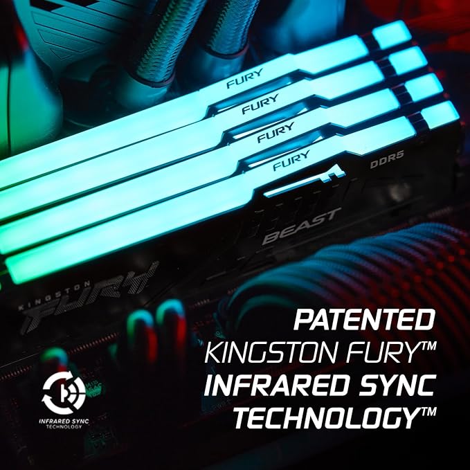 رام Kingston Fury Beast 32GB يوضح العصا المزدوجة