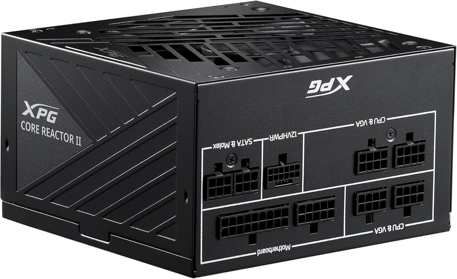 مزود طاقة XPG CORE REACTOR II يوضح الكيبلات المركبة