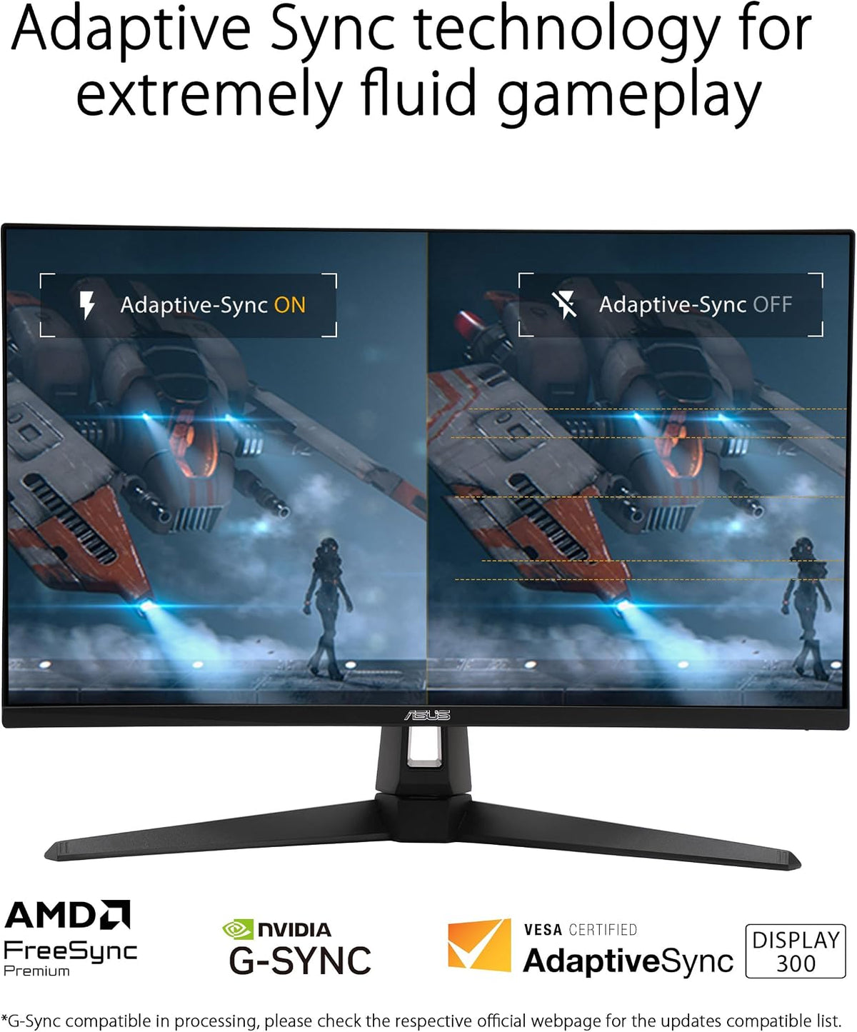 ASUS TUF Gaming VG27AQM5A 27 Inch 2K QHD 2560×1440 300Hz 0.3ms GTG Fast IPS G-Sync Compatible FreeSync Premium Black Gaming Monitor
