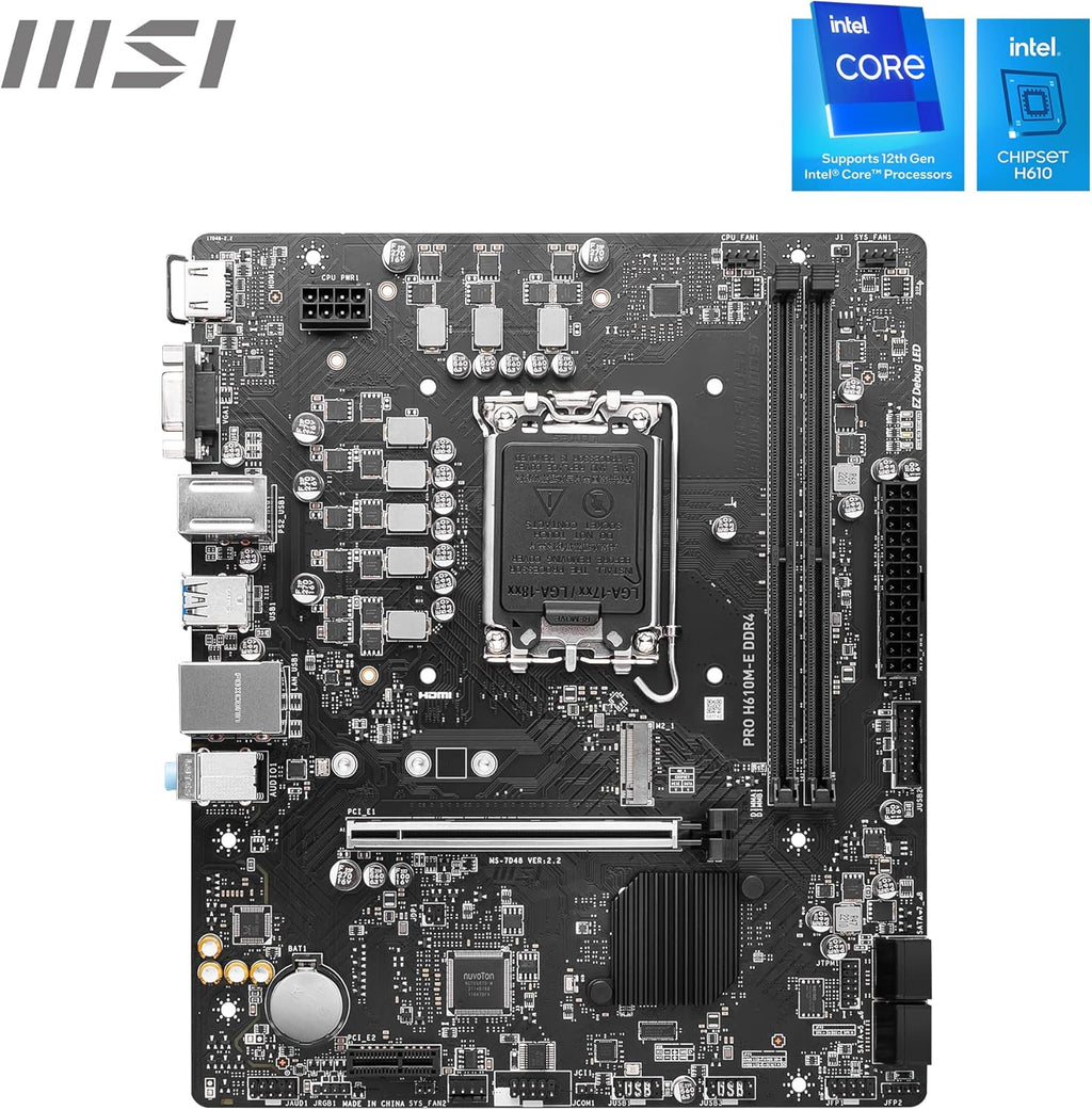 اللوحة الأم MSI PRO H610M-E إنتل DDR4