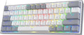 Redragon K617 Fizz 60% 61 Key RGB Mechanical Gaming Keyboard RED Switch - White & Gray
