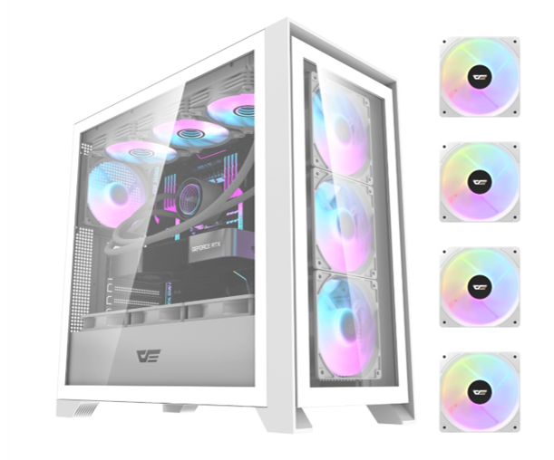 Case Darkflash DRX90 White with Aigo AT750 PSU 750W 80+ Bronze
