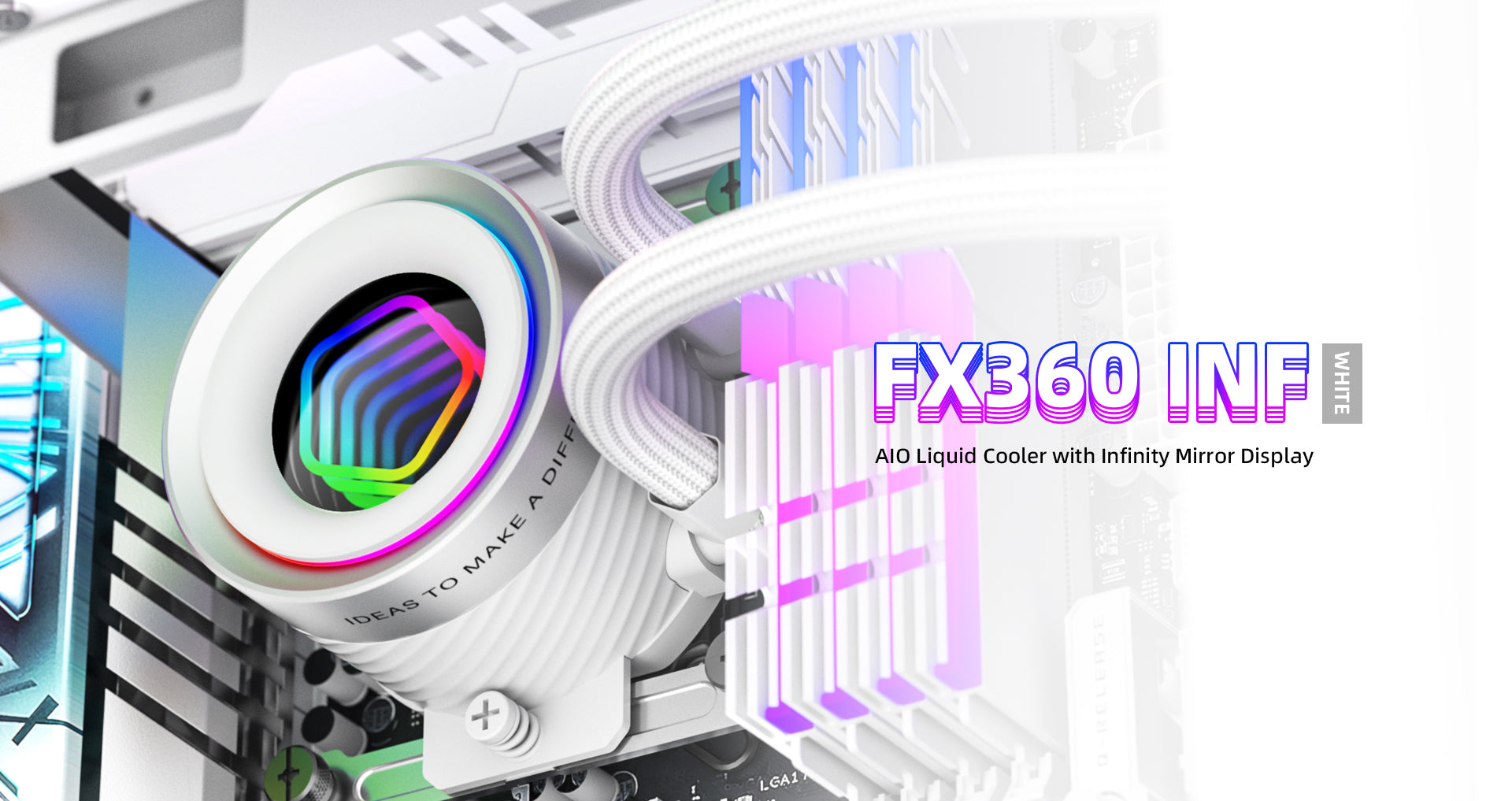 ID-COOLING FX360 INF Gen 7 Pump ARGB White AIO Liquid Cpu Cooler