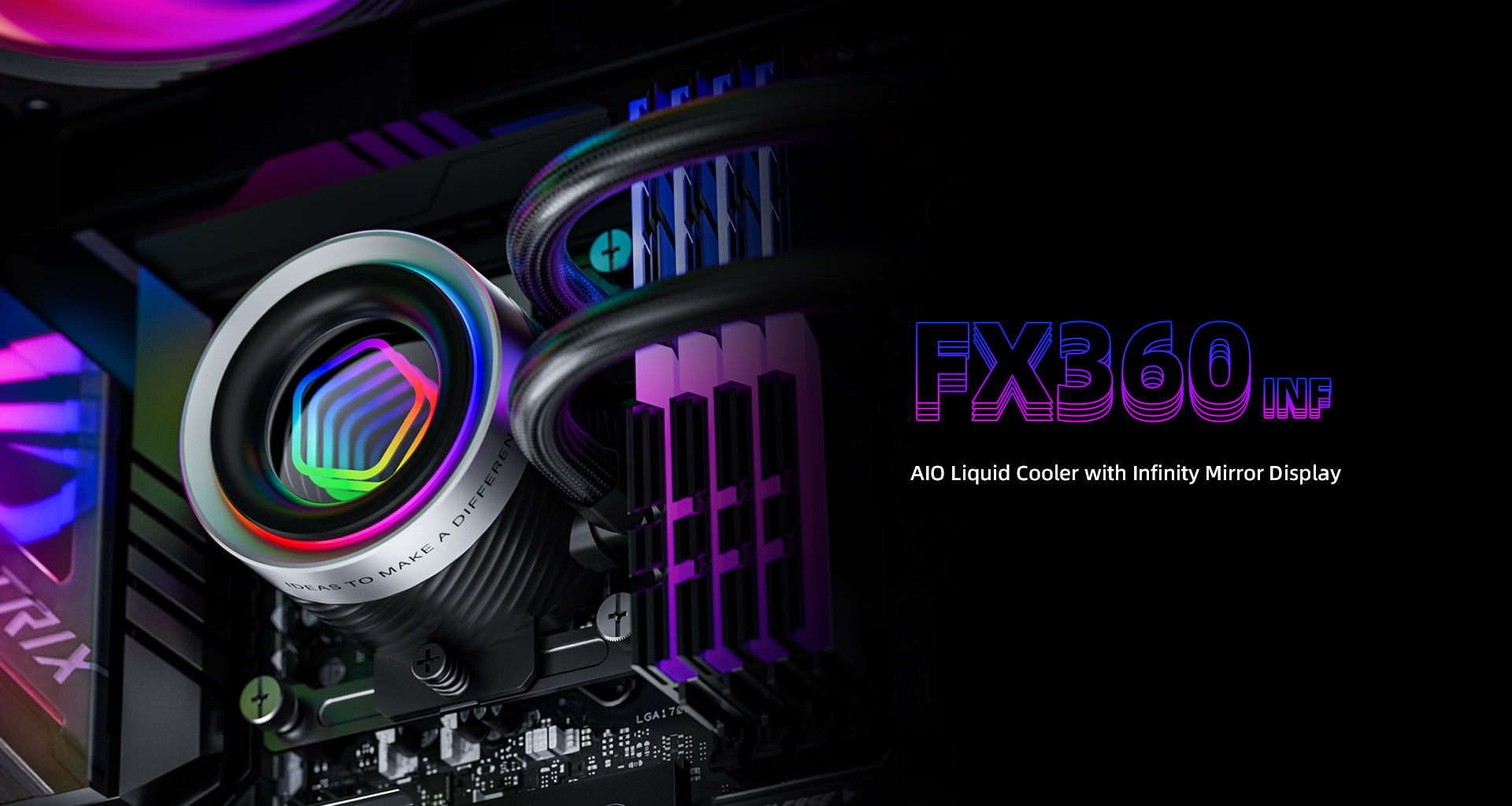 ID-COOLING FX360 INF Gen 7 Pump ARGB AIO Black Liquid Cpu Cooler