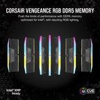 Corsair Vengeance RGB DDR5-6000MHz 48GB (2x24GB) CL36-44-44-96 Dual-Channel Kit – PC5-48000, Intel XMP 3.0, Black RGB Desktop Memory