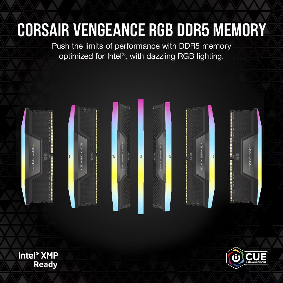 Corsair Vengeance RGB DDR5-6000MHz 48GB (2x24GB) CL36-44-44-96 Dual-Channel Kit – PC5-48000, Intel XMP 3.0, Black RGB Desktop Memory
