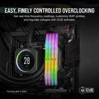 Corsair Vengeance RGB DDR5-6000MHz 48GB (2x24GB) CL36-44-44-96 Dual-Channel Kit – PC5-48000, Intel XMP 3.0, Black RGB Desktop Memory