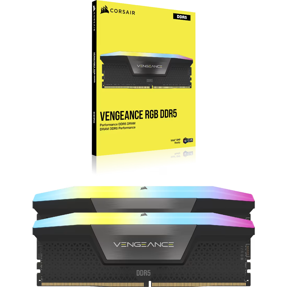 Corsair Vengeance RGB DDR5-6000MHz 48GB (2x24GB) CL36-44-44-96 Dual-Channel Kit – PC5-48000, Intel XMP 3.0, Black RGB Desktop Memory