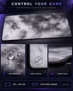 CTRL Mouse Pad 90 × 40 cm Waterproof 4 mm Rubber Base with Stitched Edges Stormy