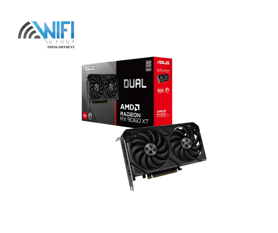 كرت شاشة ASUS Dual RX 9060 XT 16GB GDDR6 من الأمام