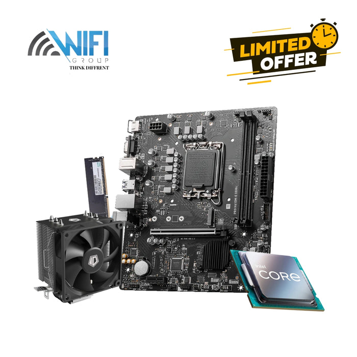 Intel Core I5 14400F Tray + MSI PRO H610M-E DDR4 + Ram Apacer 8GB DDR4 3200MHz CL22 + ID-COOLING SE-903-SD V3 3 Black Air Cooler