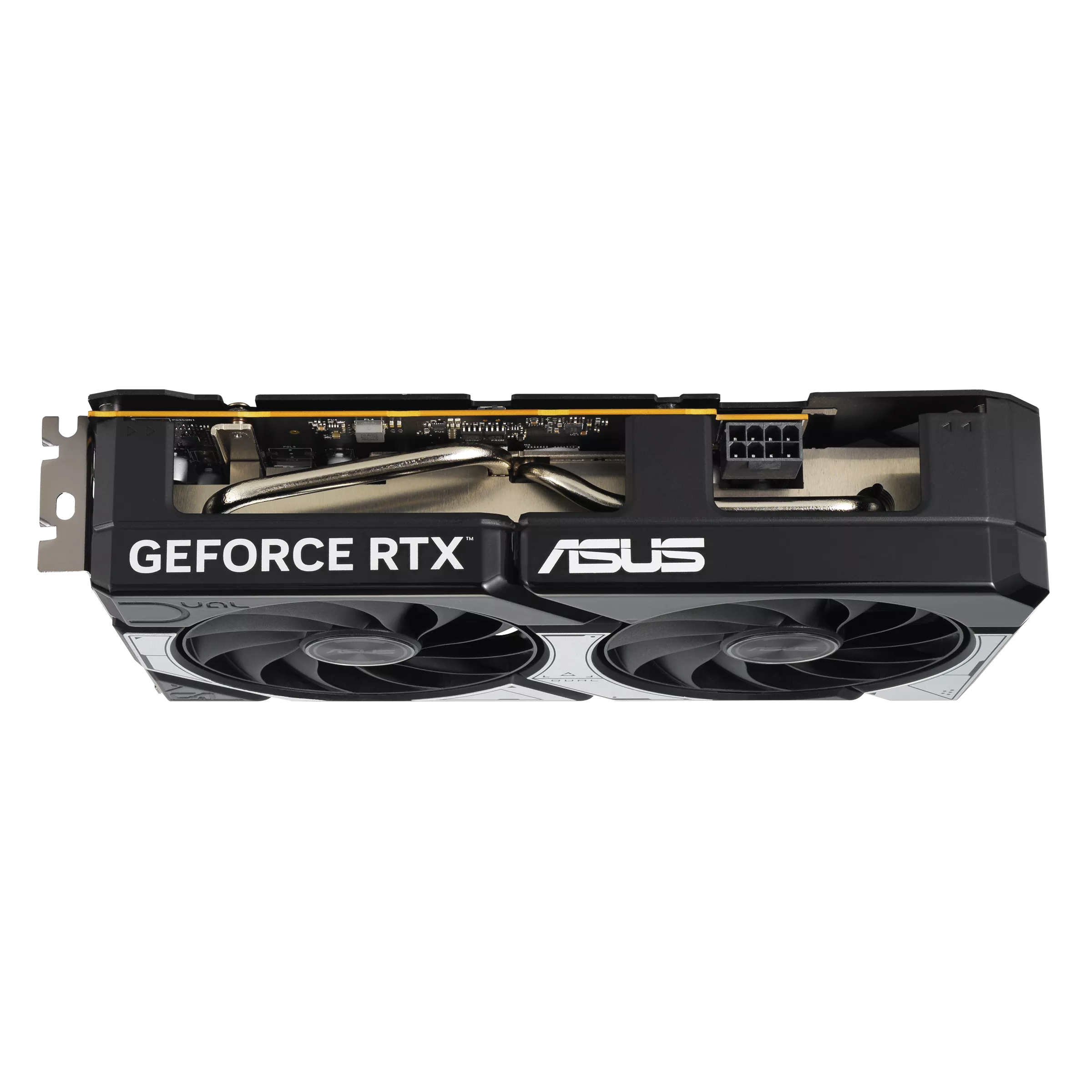 كرت شاشة ASUS Dual RTX 5060 يوضح المنافذ