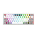 REDRAGON K616 Fizz Pro RGB 60% Gaming Wireless & Bluetooth Mechanical Keyboard - Red Switches - 3 Connection Modes (Wired, Wireless 2.4Ghz and Bluetooth) (White Grey)