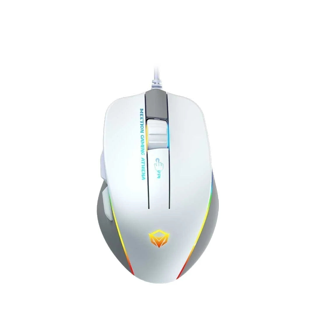 Mouse Meetion GM23 2023 RGB Circulation Backlit White Wired Gaming