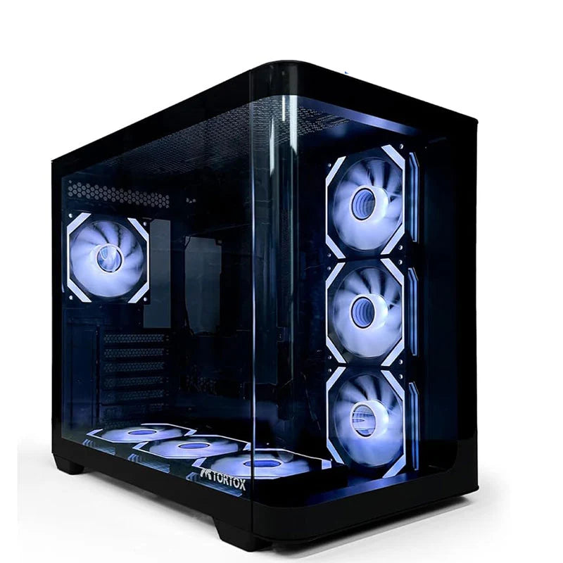 Tortox Curvo ATX Case with 7 Fans - Black