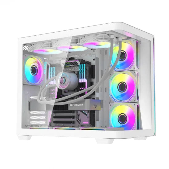 Tortox Curvo V2 ATX Case with 7 Fans - White