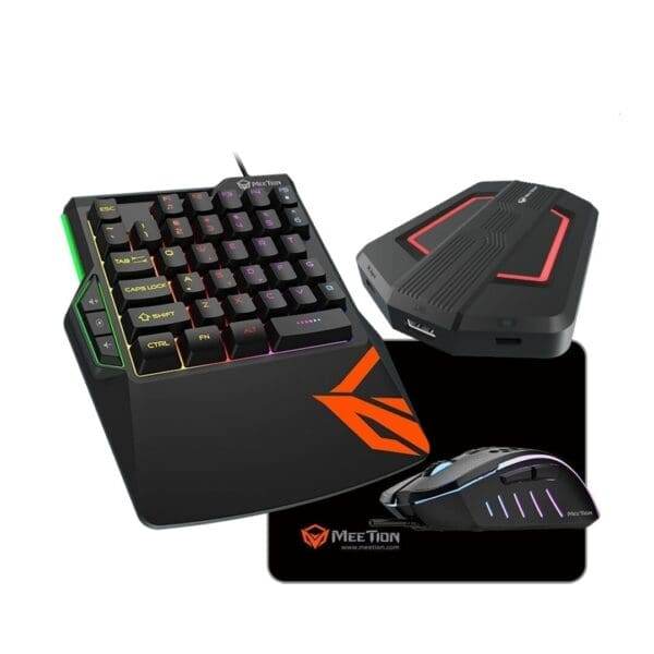 Combo Kit Meetion CO015 (4 IN 1) keyboard+mouse+adapter+Mouse Pad Console Gaming