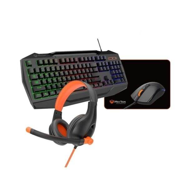Combo Kit Meetion C490 (4 IN 1) Mouse+Arabic Keyboard+Headset+Mouse Pad Backlit Gaming