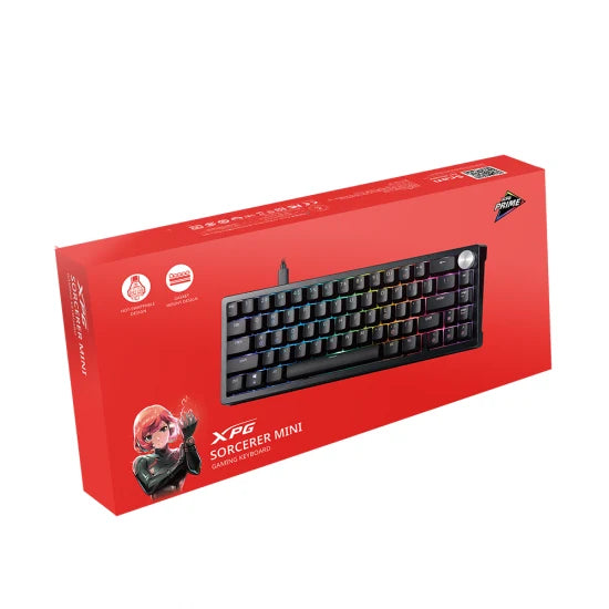 XPG SORCERER Mini Gaming Keyboard 65% - Compact Gasket Mount - XPG Red Mechanical Switches