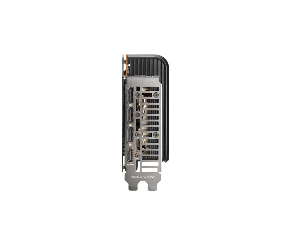 كرت شاشة ASUS Prime RX 9070 EVO يوضح المنافذ