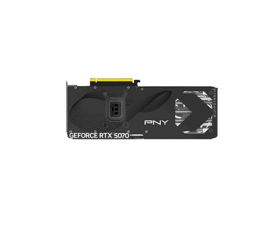 كرت شاشة PNY RTX 5070 يوضح المنافذ