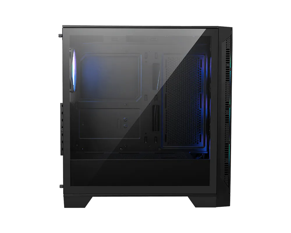 جهاز MSI MAG FORGE 321R يظهر التركيب الداخلي والمراوح ARGB