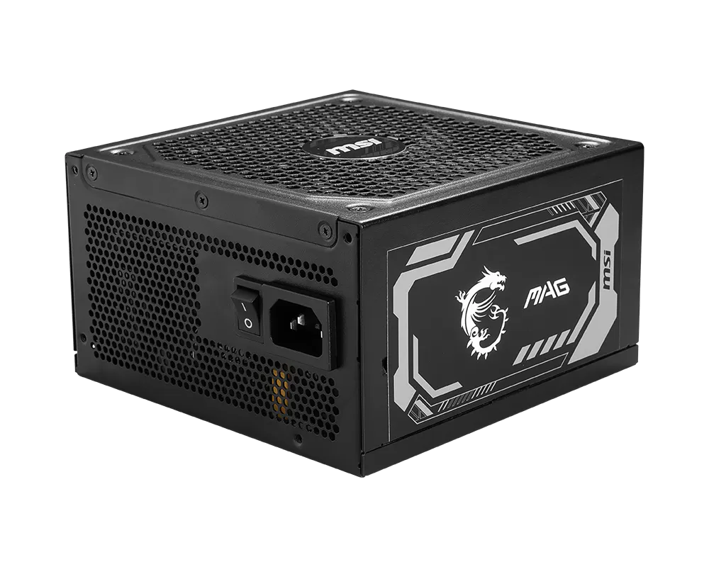 مزود طاقة MSI MAG A1000GL يوضح الكيبلات المركبة