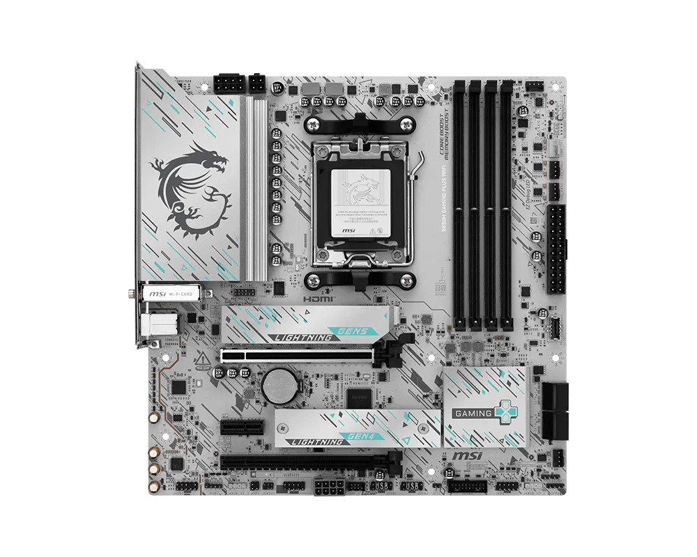لوحة أم MSI Gaming Plus B850M WIFI 7 5G LAN Socket AM5