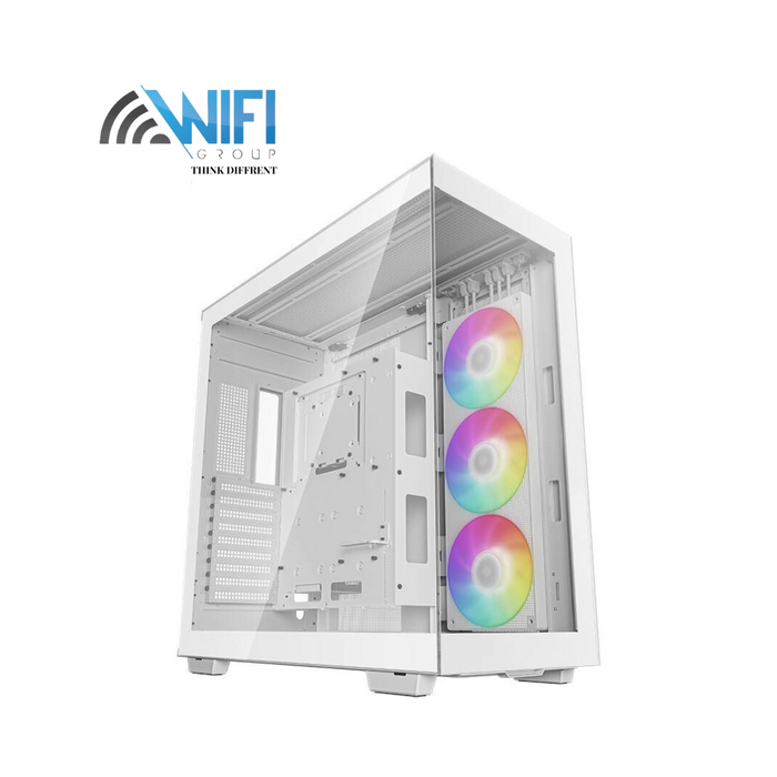 كيس Deepcool CH780 أبيض بتركيب رأسي لكارت الشاشة