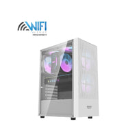 كيس DarkFlash A290 ATX أبيض بجانب زجاج