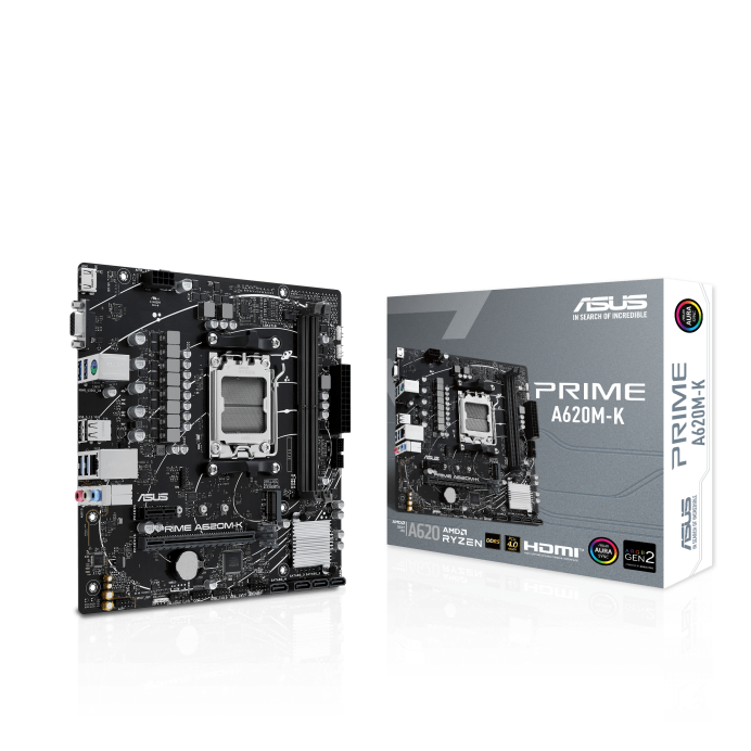 ASUS Prime A620M-K Motherboard - Front View