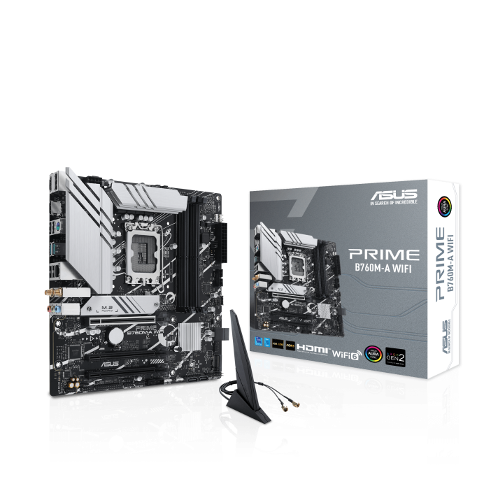 ASUS Prime B760M-A WiFi Motherboard - Front View