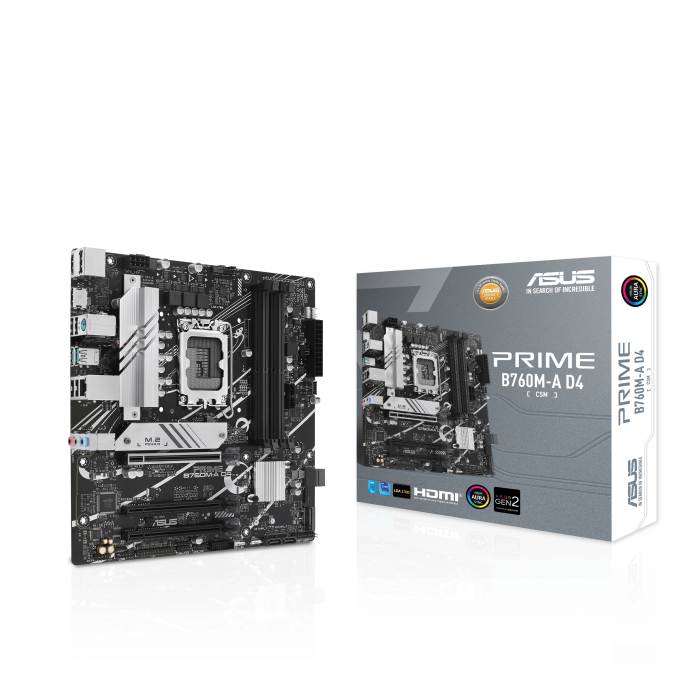 ASUS Prime B760M-A D4-CSM Motherboard - Front View