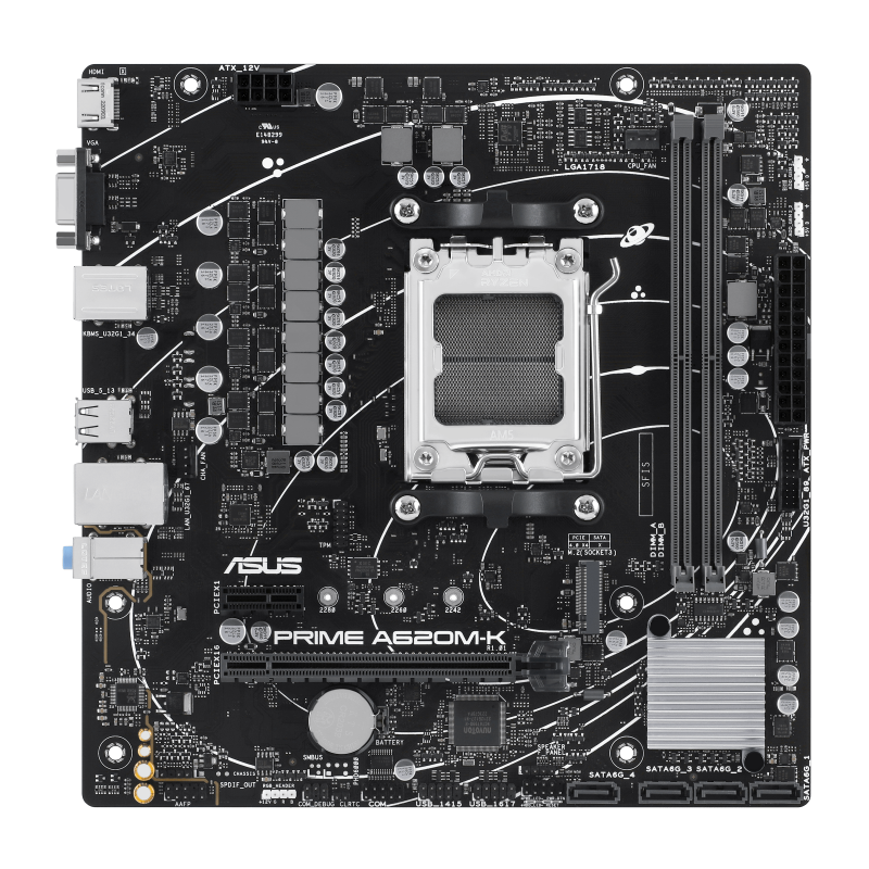 ASUS Prime A620M-K Motherboard - Detail View