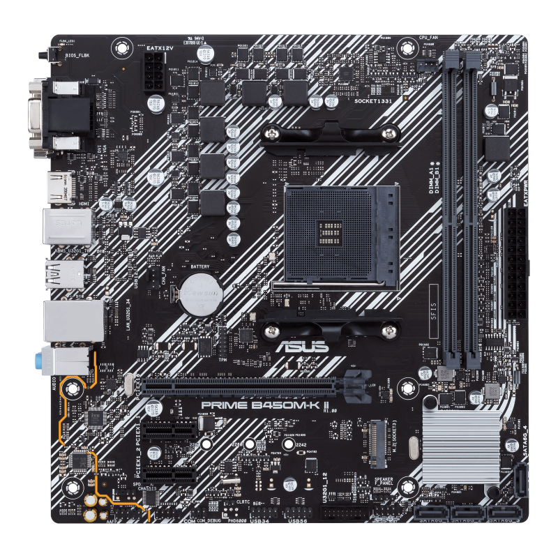 ASUS Prime B450M-K II Motherboard - Detail View